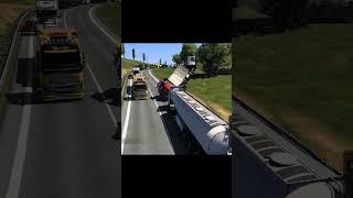 Bro went flying #ets2 #truckersmp #shorts  #eurotrucksimulator2funnymoments #ets2mp