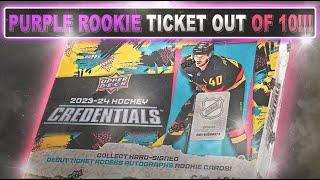 PURPLE ROOKIE TICKET OUT OF 10!!! - 23/24 Upper Deck Credentials Hobby Box - Hockey Card Break