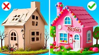 Poor vs Rich Doll House! Doll Room Makeover and Miniature Crafts by 123 GO!