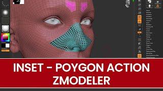 Inset - Polygon Action - ZModeler - ZBrush Tutorial for beginners