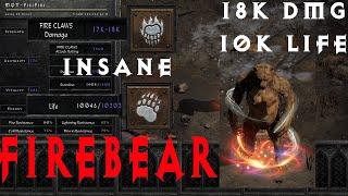 D2R: Fireclaw Druid Bear Build Guide 2.6 patch