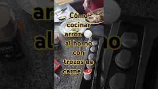 Cómo cocinar arroz  al horno con trozos de carne  tutorial de gastronomia casera @SanTenChan