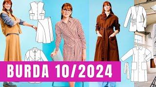 BURDA 10/2024 Sewing Magazine Styling + Line Drawings = Lets Sew for Autumn