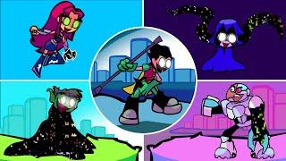 All Teen Titans Go Phases - Friday Night Funkin Glitched Legends