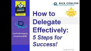 How to Delegate Effectively: 5 Steps for Success-Management Training