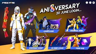 20 June 8th Anniversary Free Fire | golden criminal | free fire new event | ff new event