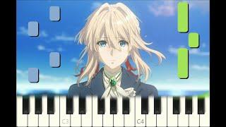 piano tutorial "VIOLET SNOW" from Violet Evergarden, Kyoto Animation, 2018, with free sheet music