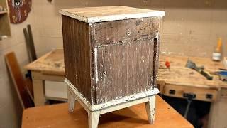 Restoring painted old cupboard.