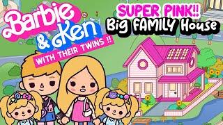 BARBIE KEN with Twins Small BIG Family House Pink Cute  TOCA BOCA House Ideas | Toca Life World