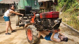 The tractor broke down in the middle of the road and luckily got help from a genius girl