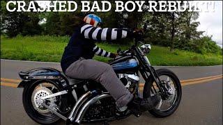 Crashed Hot Rod Harley Bad Boy Rebuild w S&S 113” & Baker 6-Speed Billy Lane Motorcycle Crash