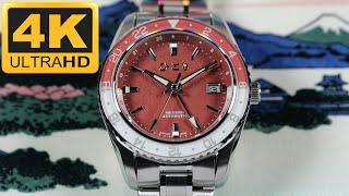 Hitori – Meguro GMT Aki Koyo [Autumn Red Leaves] Grand Seiko Inspired Miyota 9075 "True/Flyer" GMT