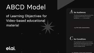 ABCD Model of Learning Objectives for Video-based educational material