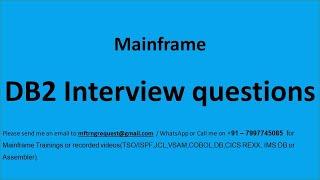 Mainframe DB2 Interview Questions