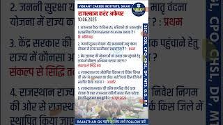  Rajasthan Current Affairs #shorts