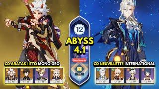 C0 Itto Mono Geo & C0 Neuvillette International | Spiral Abyss 4.1 Floor 12 9 Stars | Genshin Impact