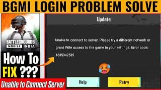 Unable to Connect Server Problem After Update 2024 | BGMI Login Network or WiFi Problem 2024  BGMI