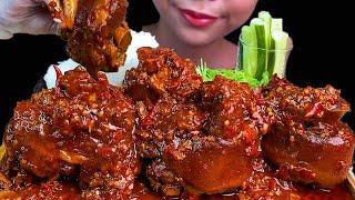 SPICY FOOD||SPICY PORK LEG CURRY & WHITE RICE * MUKBANG SOUNDS *