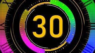 COUNTDOWN TIMER ( v 679 ) 30 sec with sound music effects 4K