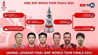 JADWAL LENGKAP FINAL BWF WORLD TOUR FINALS 2024 BESOK PUKUL 13:00 WIB LIVE TVRI #WTF2024