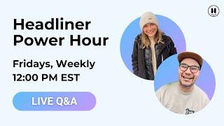 Weekly Live Power Hour with Headliner #Headliner #podcasting101 #podcastinghelp