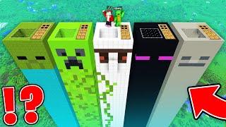 JJ and Mikey Found SUPER LONG MOB HOUSE inside CREEPER, ENDERMAN, ZOMBIE in Minecraft Maizen!