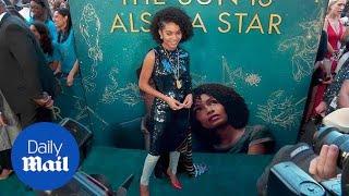 Yara Shahidi dazzles in blue at The Sun Is Also A Star premiere