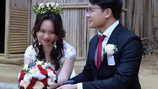 Ly Tu Tien and Jack in beautiful wedding photo outfits