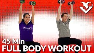 45 Min Dumbbell Full Body Workout at Home - Total Body Strength Training Workouts with Weights