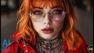 4K AI Art Lookbook Video of AI Girl ｜ Fiery Orange Hair in Focus