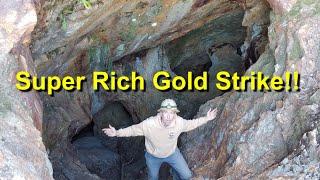 Super Rich Gold Strike! Discovering High-Grade Gold Vein in an Abandoned Gold Mine!