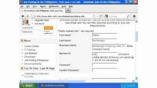 JobsBank Employer Sign Up process at jobs.cnctc.com.ph