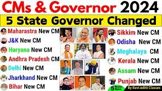 CM & Governor New List 2024 | Updated List | Chief Minister & Governor | Current Affairs 2024