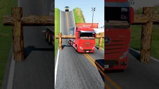 Mixed Colourful cars vs logs trap #236 #beamngdrive #shorts