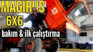 Iveco Magirus 6x6 in maintenance | V10 engine first start