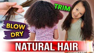 How to Blow Dry & TRIM Fine NATURAL HAIR Safely & Reduce Breakage