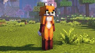 Playing Minecraft as a Furry Fox Girl