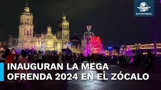 Enormes calaveras dan la bienvenida a la Mega Ofrenda 2024 en el Zócalo de la CDMX