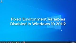 How To Edit Environment Variables in Windows 10  20H2