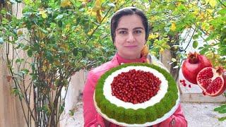 Spinach cake/ green cake with natural and healthy color. Watermelon cake.