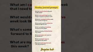 Monday journal prompts #motivation #youtubeshorts