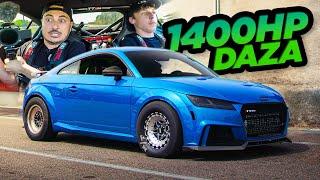 1400HP Audi TTRS Ridealong! (DAZA ON 60PSI TERRORIZES THE STREETS)