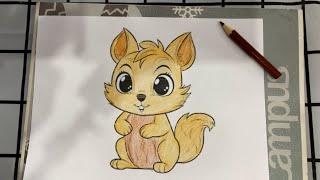 Complete coloring the super cute squirrel picture