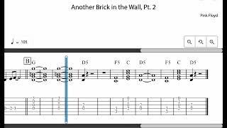 Another Brick In The Wall  - Debut Guitar -  Easy Guitar Tabs