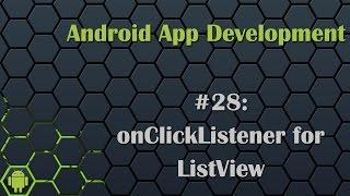 Android App Development Tutorial 28: ListView item onClickListener