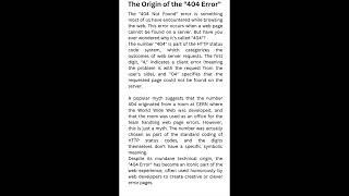 The Origin of the 404 Error | Interesting Facts #codingtips  #programming #404 #404pages