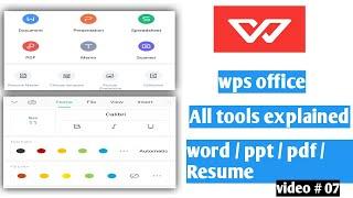 wps office app | Review | all tools explained| in 20 mins | Document making.