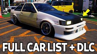 JDM: Japanese Drift Master - FULL CAR LIST + DLC CARS! | All Cars