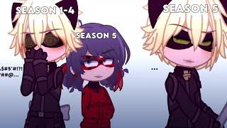 If season 1-4 Chat Noir meets season 5 Ladybug.. || MLB Meme || Gacha Club || AU