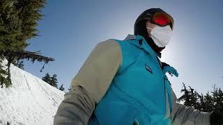 Snowboarding at Timberline, Mt Hood, Oregon Spring 2021
